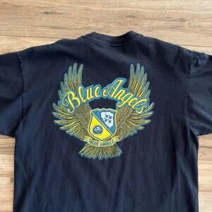 Vintage 90s Blue Angels Pensacola FL Graphic T Shirt XL Delta Pro Weight